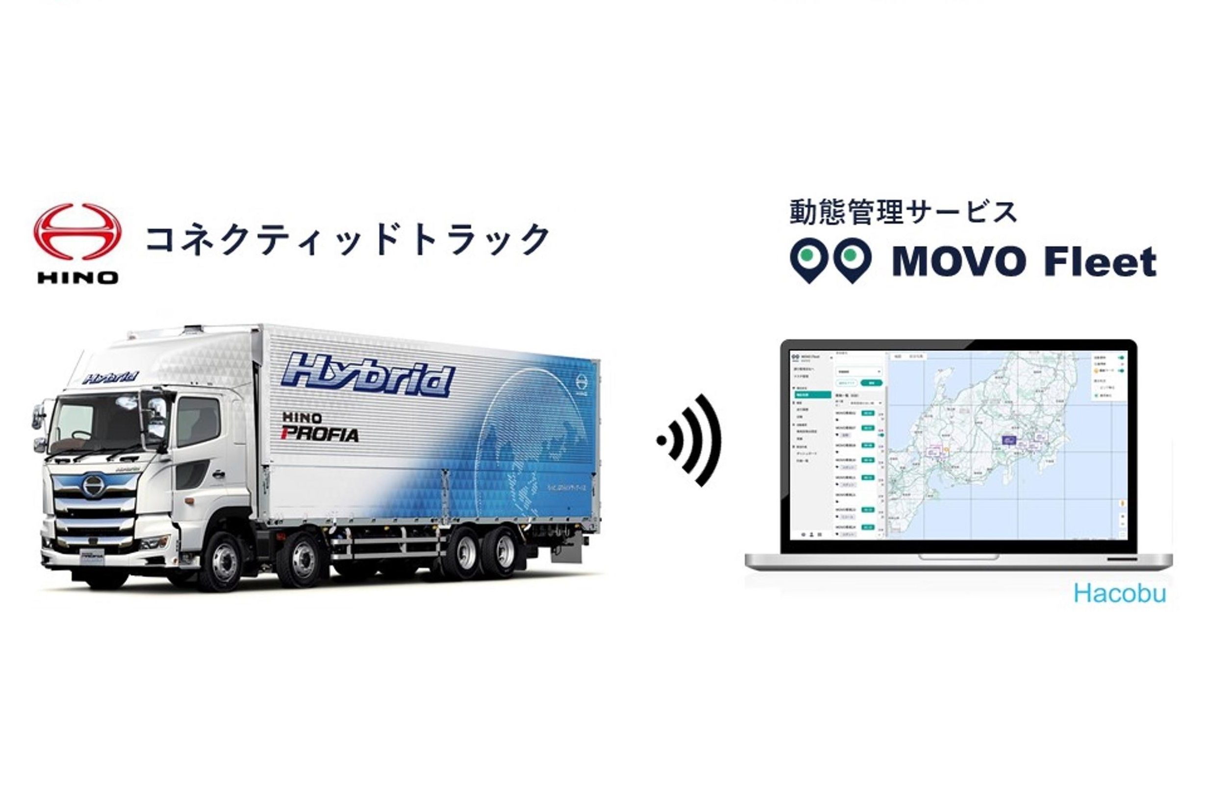 Hacobuの動態管理サービス「MOVO Fleet」は日野自動車のコネクティッドトラックで利用できる